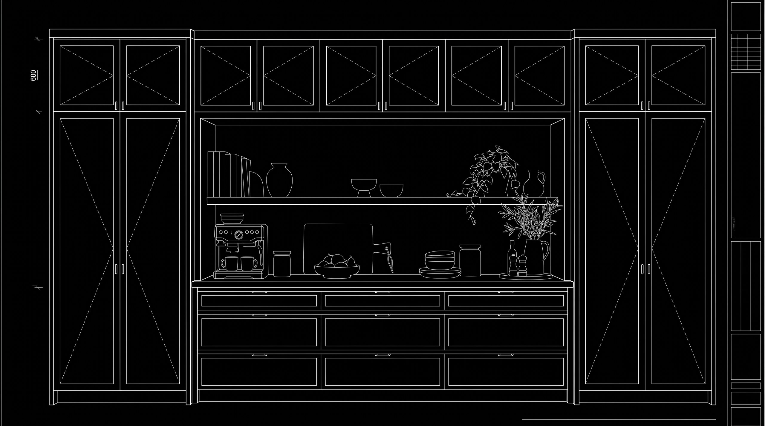 2D CAD Shop Elevation Drawing